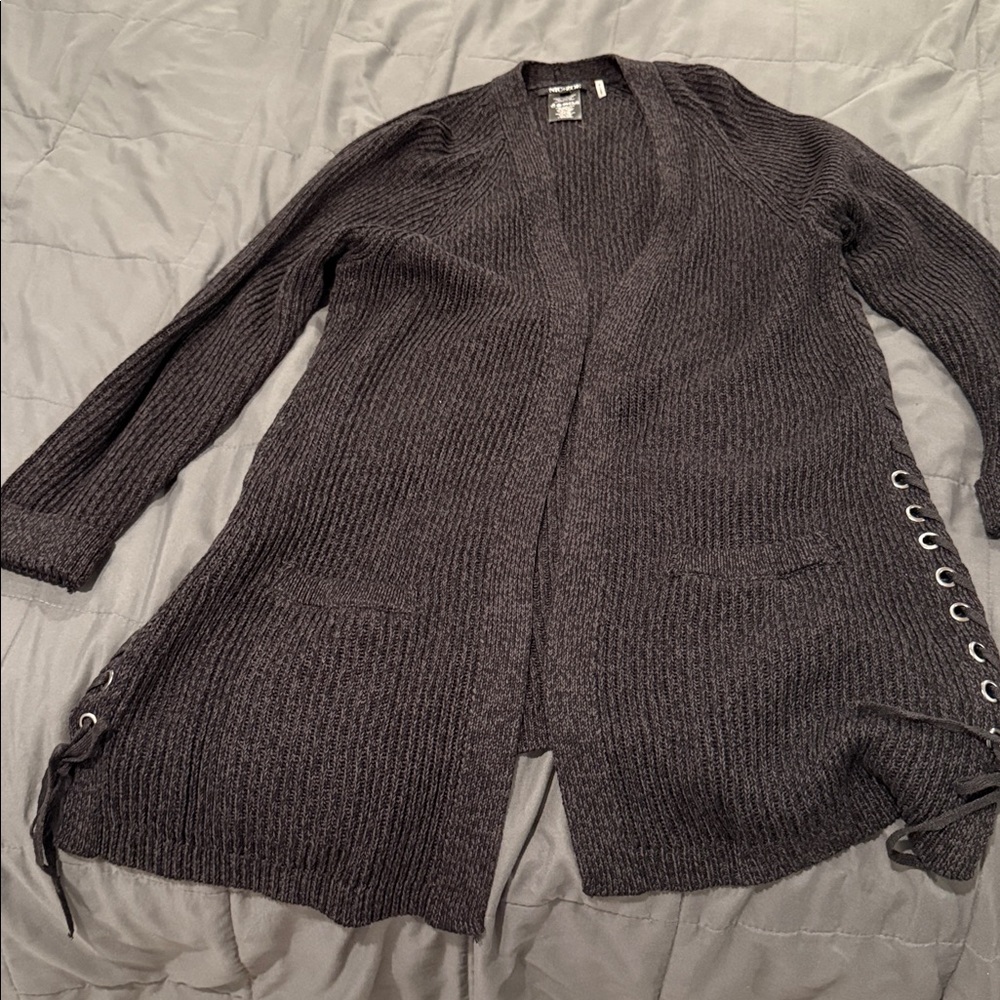 NIC+ZOE Charcoal Knit Cardigan